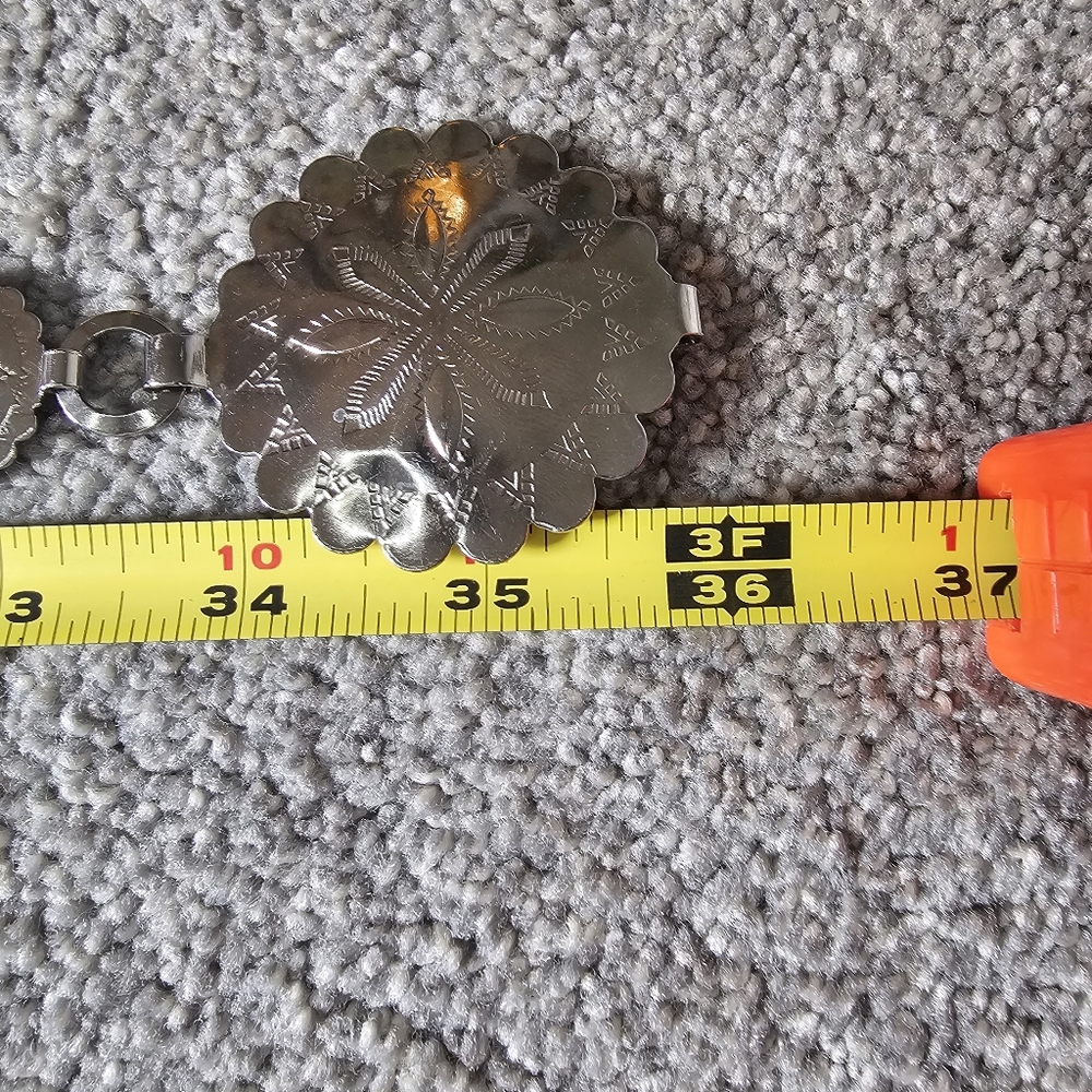 Silver Floral Concho Waist Belt - Women's Accessory - Picture 7 of 8